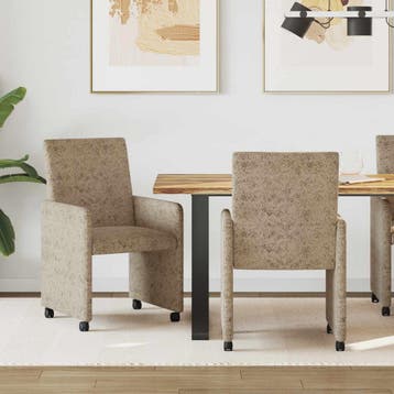 vidaXL Eetkamerstoelen met wielen 2 pcs Lichtgrijs 57 x 66 x, Verzenden, Nieuw