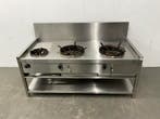 Van Holten RVS Wokfornuis 3-pits, Ophalen of Verzenden, Gebruikt, Fornuis, Frituur en Grillen