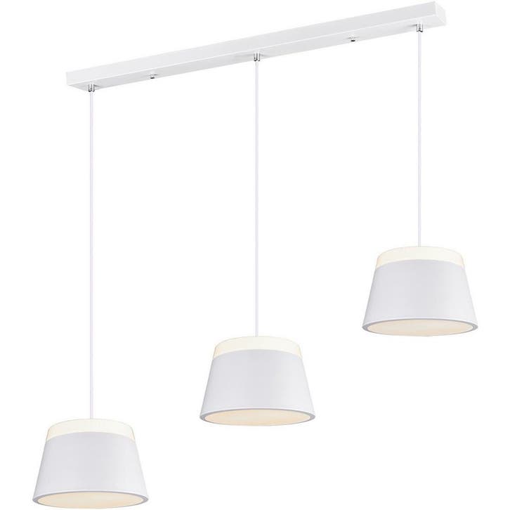 Witte LED Hanglamp Trion Barnaness - 6-lichts, Mat Wit Alumi, Maison & Meubles, Lampes | Suspensions, Envoi