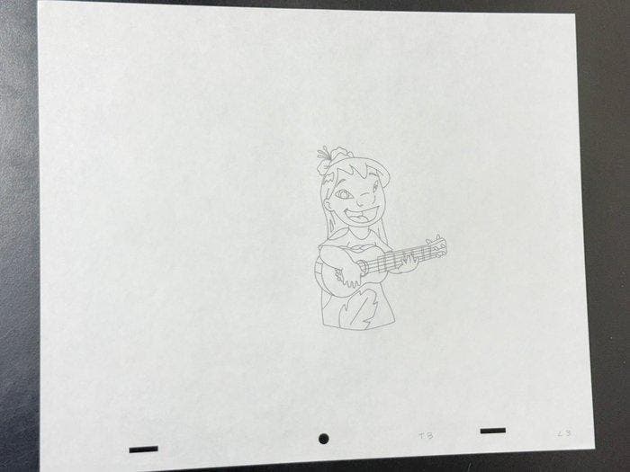 Walt Disney - Originele animatie tekening van Lilo - Lilo &, Verzamelen, Disney