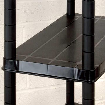 vidaXL Opbergrek 4-laags 183x30,5x130 cm kunststof zwart, Huis en Inrichting, Verzenden, Nieuw