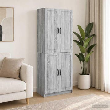vidaXL Kast Set 2 st Bewerkt hout, Huis en Inrichting, Kasten | Dressoirs, Verzenden, Nieuw