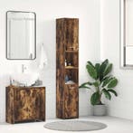 vidaXL Badkamerkast 30x30x183,5 cm bewerkt hout gerookt, Verzenden, Nieuw