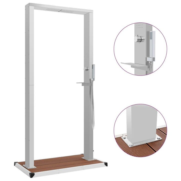 vidaXL Buitendouche met bak HKC roestvrij staal, Tuin en Terras, Zwembaden, Nieuw, Verzenden