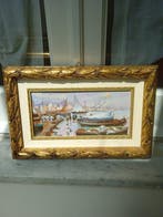 Scuola italiana (XX), firmato Rinaldi - Scena di pescatori, Antiek en Kunst