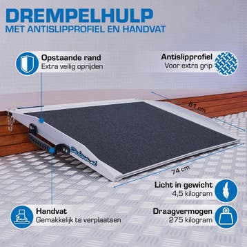Datona Drempelhulp tot 15 cm met antislip & opstaande rand, Ophalen of Verzenden, Nieuw