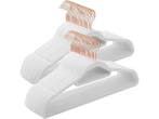Veiling - Fluwelen kledinghangers 50 stuks anti-slip wit ros, Nieuw