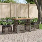 vidaXL Tuin Eettafel Set 4 pcs Grijs en Donkergrijs poly, Verzenden