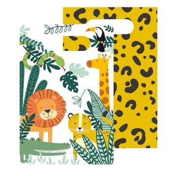 Uitdeelzakjes Jungle Dieren 24cm 8st, Verzenden
