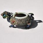 Chinese wierookbrander in zilver (Zilver) - Emaille, Zilver, Antiquités & Art