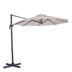 Parasol Bardolino Ø300cm – Zweefparasol | Beige, Tuin en Terras, Parasols, Verzenden, Nieuw
