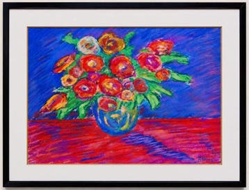 Ecole belge ou néerlandaise - Bouquet de fleurs aux couleurs