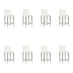 Set van 8 Leren barkrukken Break laag - Toledo Purewhite, Nieuw, Leer, Ophalen of Verzenden, 90 cm of meer