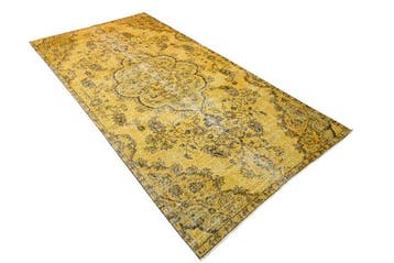 Geel vintage - Vloerkleed - 275 cm - 140 cm - met, Nieuw