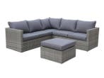 Veiling - Loungeset 3-delig - Lichtbruin wicker + grijze kus