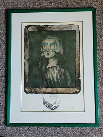 Carlo Guarienti (1923) - La Dame Bleue, Antiquités & Art
