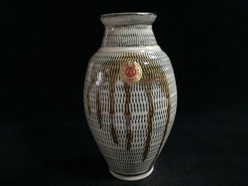 Japanese Onta-yaki Ceramic Flower Vase - Traditional