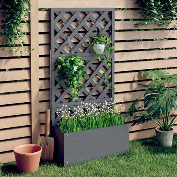 vidaXL Plantenbak met latwerk 65x33x135 cm HKC, Verzenden, Nieuw