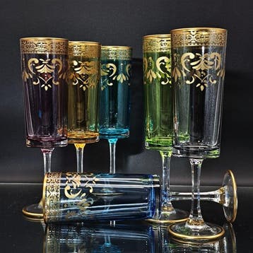 Artemisia - Drinkset - Kristal, gouden zecchino - Set van