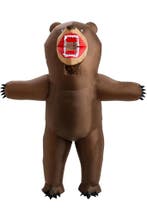 KIMU® Opblaas Kostuum Grizzlybeer Opblaasbaar Pak Berenpak M, Ophalen of Verzenden, Nieuw