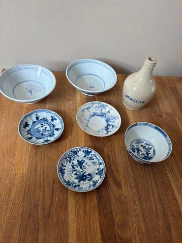 Porcelaine dexportation bleu et blanc et grès - Porcelaine