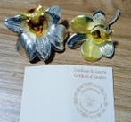 Ornement décoratif (2) - Italie - Orchidée véritable 925/24K, Antiquités & Art