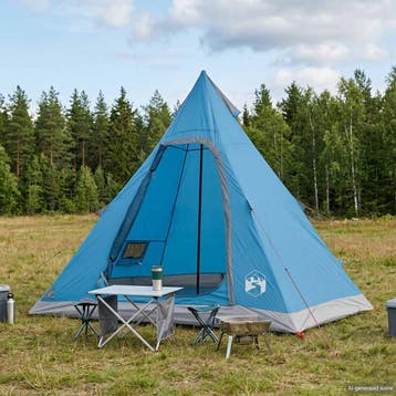 vidaXL 3-persoons Blauw 185T Polyester met PU Coating, Verzenden, Nieuw