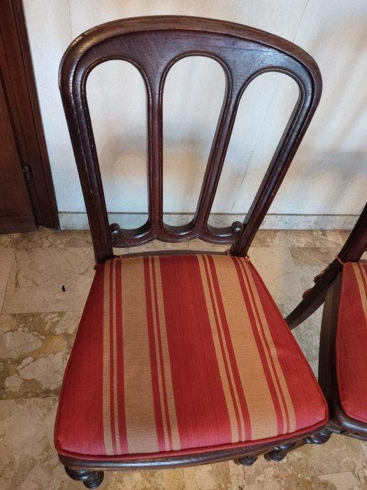 Zitgroep (4) - Walnoot - Set van 4 stoelen, Antiquités & Art, Antiquités | Autres Antiquités