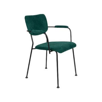 Zuiver Benson Armstoel Groen - Eetkamerstoel - Nieuw in, Verzenden, Nieuw, Zwart