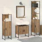 vidaXL Badkamermeubel Set 4 pcs Bruin 33 x 33 x 185,5 cm, Verzenden, Nieuw