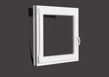 PVC raam draai kiep b90xh80 cm wit, Ophalen of Verzenden, Gevelraam of Ruit