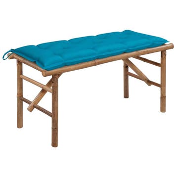 vidaXL Tuinbank inklapbaar met kussen 118 cm bamboe, Verzenden, Nieuw