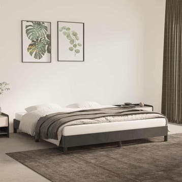 vidaXL Bedframe zonder matras 160x200 cm fluweel donkergrijs, Verzenden
