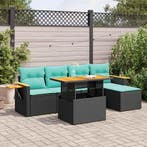 vidaXL 6-delige Loungeset met kussens poly rattan acacia, Verzenden, Loungeset