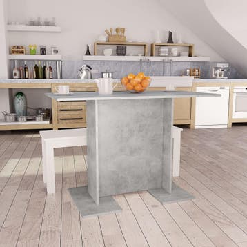 vidaXL Eettafel 110x60x75 cm bewerkt hout betongrijs, Verzenden, Nieuw