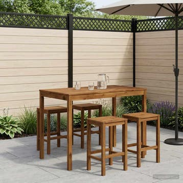 vidaXL Tuin Bar Tafel Naturel 147 x 88,5 x 105 cm Massief, Verzenden