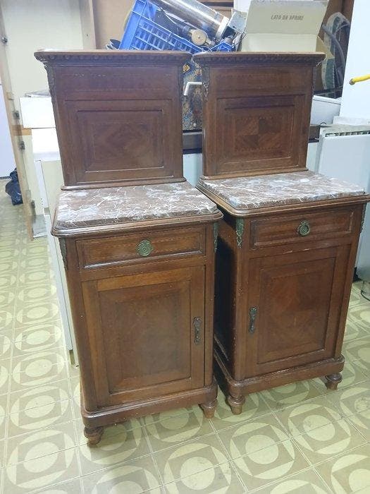 Nachtkastje (2) - Hout, Marmer, Huis en Inrichting, Overige Huis en Inrichting