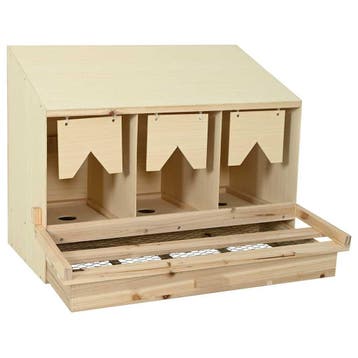 vidaXL Kippenlegkast 3 compartimenten 93x40x65 cm massief, Verzenden