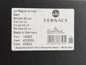 Rosenthal - Versace - Plat - 22 X 22 cm Le Regne Animal SAM