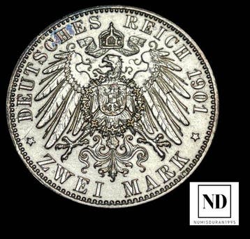 Duitsland. 2 Mark 1901 - Alemania - 11,05g Ag (Zonder