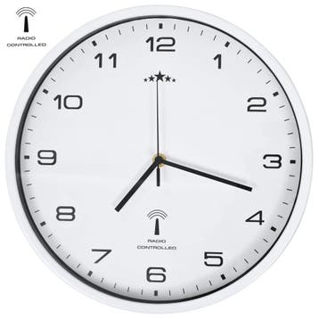 vidaXL Wandklok met quartz uurwerk radiogestuurd 31 cm wit, Verzenden, Nieuw