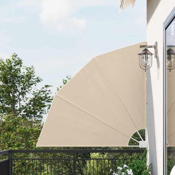vidaXL Balkon Privacy Scherm 140 x 140 cm Polyester Beige, Verzenden, Nieuw