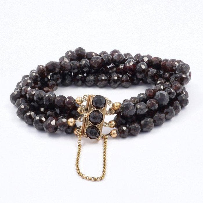 Armband - 14 karaat Geel goud - Granaat, Bijoux, Sacs & Beauté, Bracelets