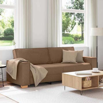 vidaXL 3-Zits Sofa Bruin 220 cm Stof, Verzenden, Nieuw