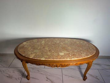Salontafel - Ovale salontafel in Louis XV-stijl, gemaakt van, Antiek en Kunst