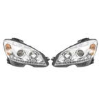 Phares Led Daylight Pour Mercedes C W204 07-11 Fond Chromé, Verzenden