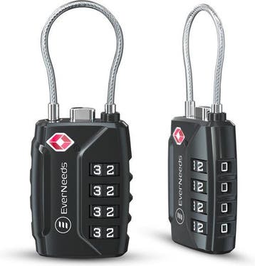 2dekans | EverNeeds - TSA cijferslot - Zink - Zwart - 2, Ophalen of Verzenden, Nieuw