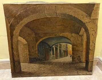 Josep Cabré y Borrell (1890-1988) - Calle porticada catalana