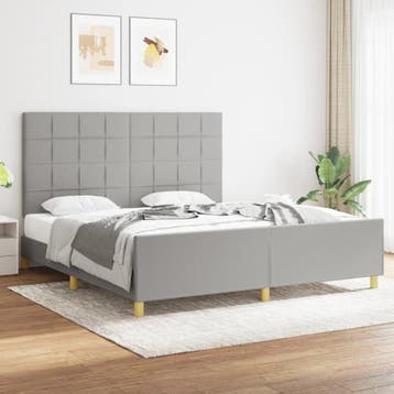 vidaXL Bedframe zonder matras stof lichtgrijs 180x200 cm, Verzenden, Nieuw