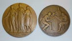 België. 2 Art Nouveau historiepenningen van perfecte
